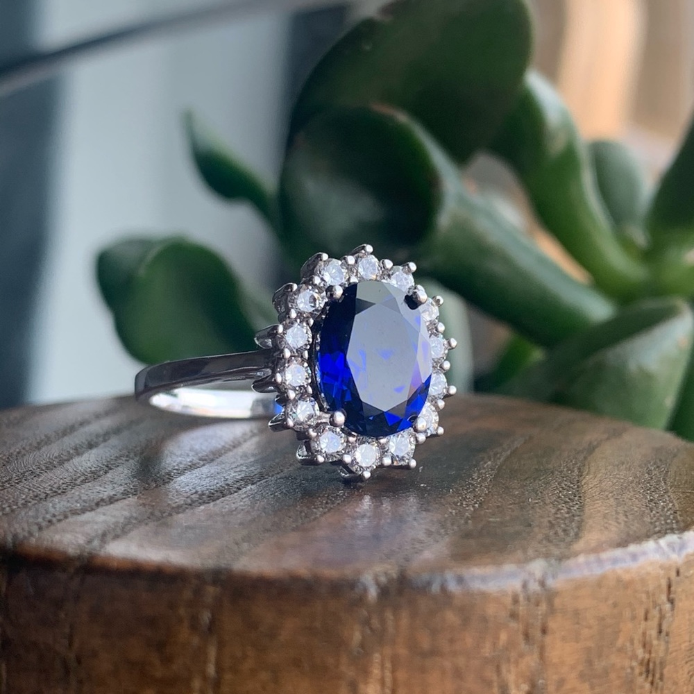 925 Sterling Silver Sapphire Ring